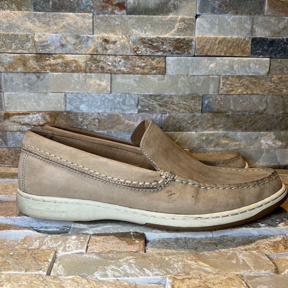 TOMMY BAHAMA Alexander Tan Leather Men’s Slip On Loafer Shoes 11M